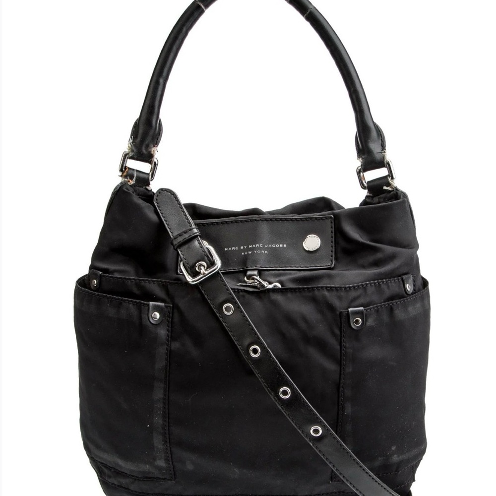 Marc Jacobs Elegant Black Shoulder Nylon Bag